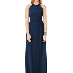 Dessy 8151.....Full Length, Halter, Open Back Dress....Midnight...Size 12...NWT